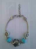 Pulseira de Prata Tibetana Azul Turquesa